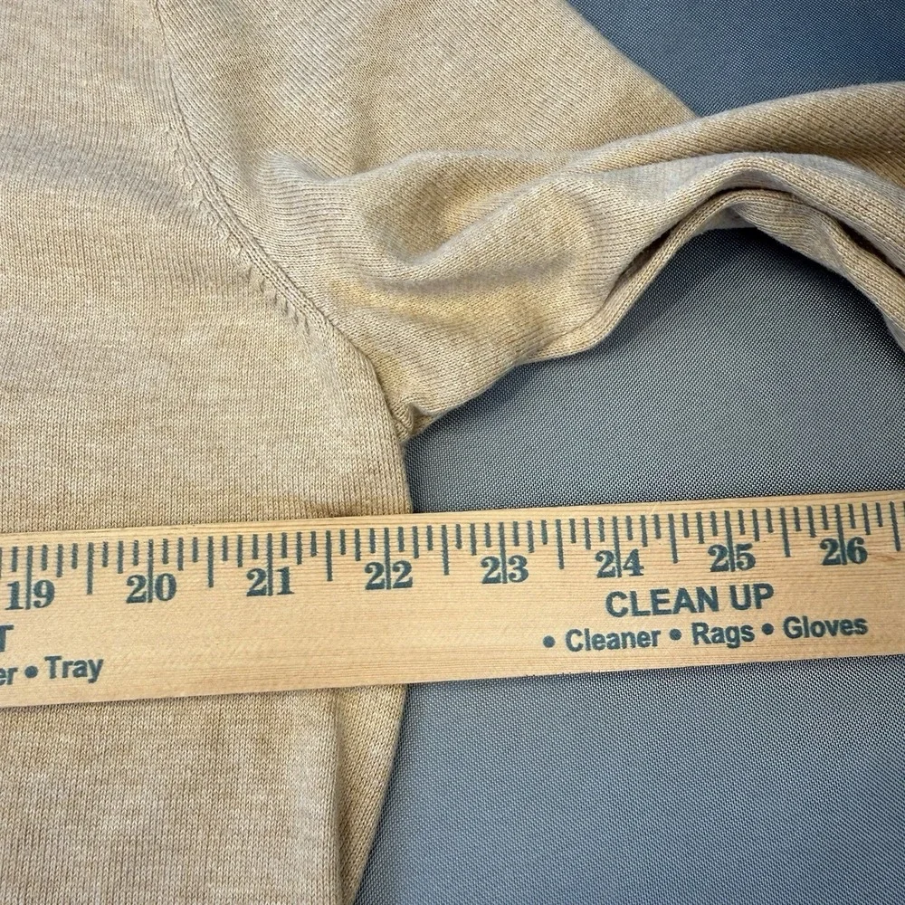 Ralph Lauren Polo Pima Cotton V-Neck Sweater Tan w/Navy Pony Men's Size M